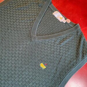 Mens Masters Augusta National Golf Vest Green Classic Spun Silk Knit (XXL)